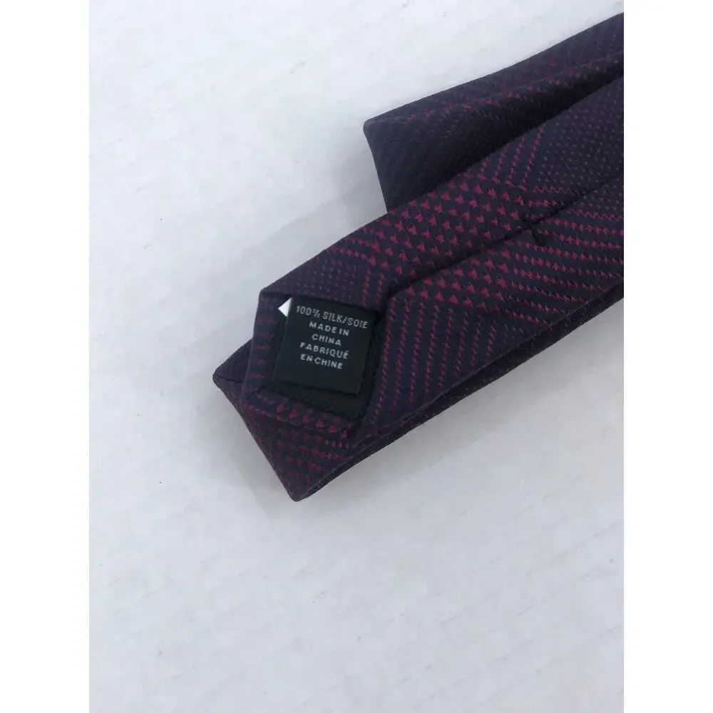 Nordstrom Kids Red/Navy Pattern Silk Tie One Size Necktie NEW youth